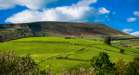 Photograph of Pendle Hill on a sunny day